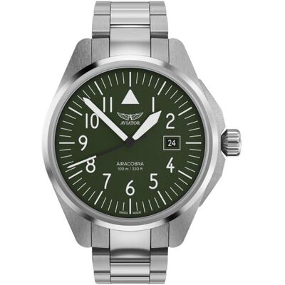 Zegarek Męski Aviator V.1.38.0.319.5 srebrny Zegarek Męski Aviator V.1.38.0.319.5 srebrny