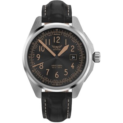 Zegarek Męski Aviator V.1.38.0.323.4 czarny Zegarek Męski Aviator V.1.38.0.323.4 czarny