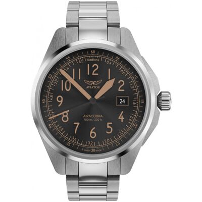 Zegarek Męski Aviator V.1.38.0.323.5 srebrny Zegarek Męski Aviator V.1.38.0.323.5 srebrny