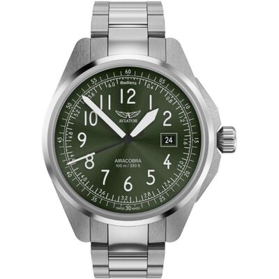 Zegarek Męski Aviator V.1.38.0.324.5 srebrny Zegarek Męski Aviator V.1.38.0.324.5 srebrny