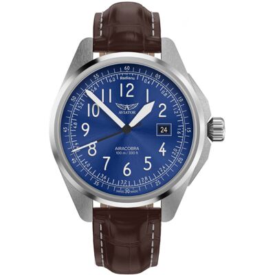 Zegarek Męski Aviator V.1.38.0.325.4 brązowy Zegarek Męski Aviator V.1.38.0.325.4 brązowy