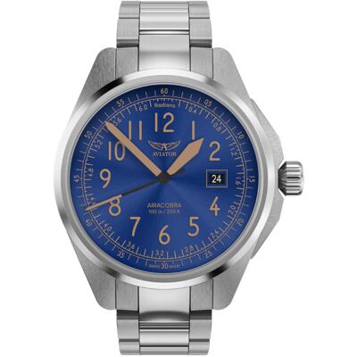 Zegarek Męski Aviator V.1.38.0.326.5 srebrny Zegarek Męski Aviator V.1.38.0.326.5 srebrny