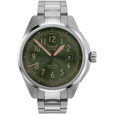 Zegarek Męski Aviator V.1.38.0.329.5 srebrny Zegarek Męski Aviator V.1.38.0.329.5 srebrny