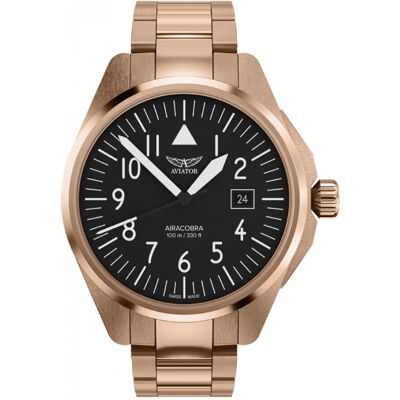 Zegarek Męski Aviator V.1.38.2.315.5 różowe złoto Zegarek Męski Aviator V.1.38.2.315.5 różowe złoto