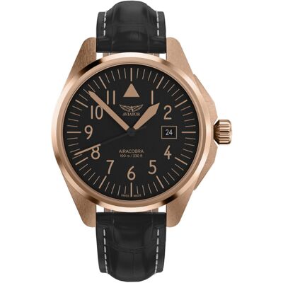 Zegarek Męski Aviator V.1.38.2.316.4 czarny Zegarek Męski Aviator V.1.38.2.316.4 czarny