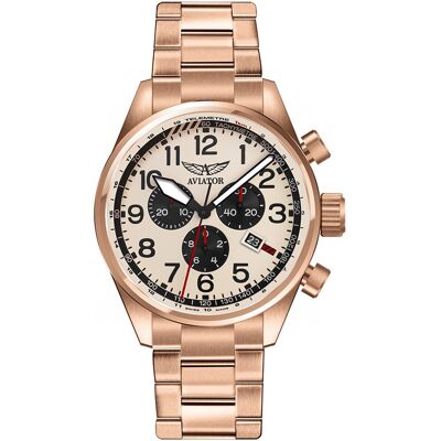 Zegarek Męski Aviator V.2.25.2.173.5 różowe złoto Zegarek Męski Aviator V.2.25.2.173.5 różowe złoto