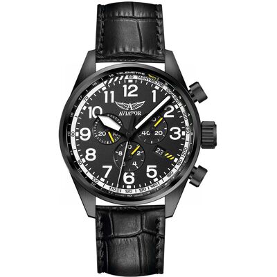 Zegarek Męski Aviator V.2.25.5.169.4 czarny Zegarek Męski Aviator V.2.25.5.169.4 czarny