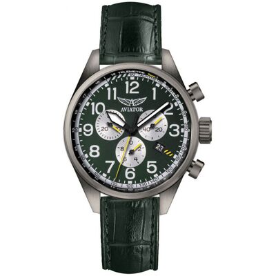 Zegarek Męski Aviator V.2.25.7.171.4 zielony Zegarek Męski Aviator V.2.25.7.171.4 zielony