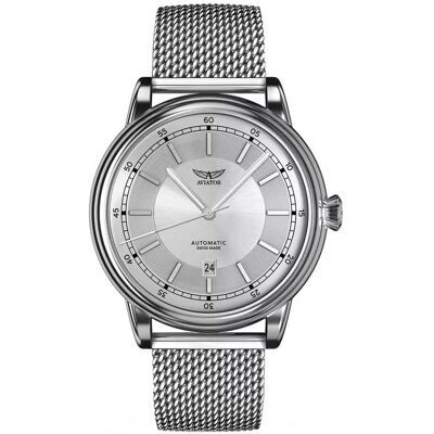 Zegarek Męski Aviator V.3.32.0.241.5 srebrny Zegarek Męski Aviator V.3.32.0.241.5 srebrny