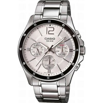 Zegarek Męski Casio MTP-1374PD-7AVEF srebrny Zegarek Męski Casio MTP-1374PD-7AVEF srebrny