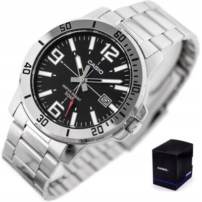 ZEGAREK MĘSKI CASIO RAMZES stalowy datownik +BOX +GRAWER ZEGAREK MĘSKI CASIO RAMZES stalowy datownik +BOX +GRAWER