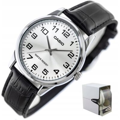 ZEGAREK MĘSKI CASIO RIZER +BOX +GRAWER skórzany cyfry klasyczny ZEGAREK MĘSKI CASIO RIZER +BOX +GRAWER skórzany cyfry klasyczny
