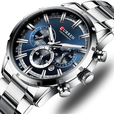 ZeeTech Zegarek Męski Curren 8355 Srebrno-Niebieski ZeeTech Zegarek Męski Curren 8355 Srebrno-Niebieski