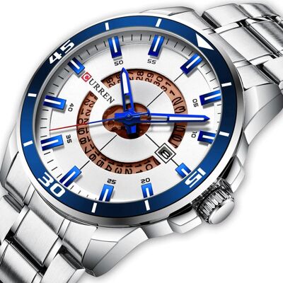 ZeeTech Zegarek Męski Curren 8359 Srebrno-Niebieski ZeeTech Zegarek Męski Curren 8359 Srebrno-Niebieski