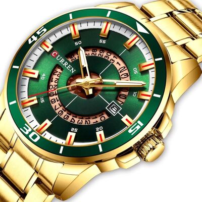 ZeeTech Zegarek Męski Curren 8359 Zielono-Złoty ZeeTech Zegarek Męski Curren 8359 Zielono-Złoty