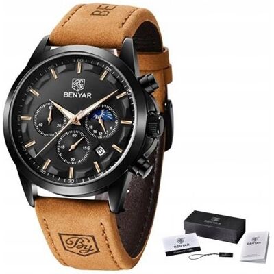 TMZEGARKI Zegarek Męski Elegancki Benyar Chronograf +Pudełko TMZEGARKI Zegarek Męski Elegancki Benyar Chronograf +Pudełko