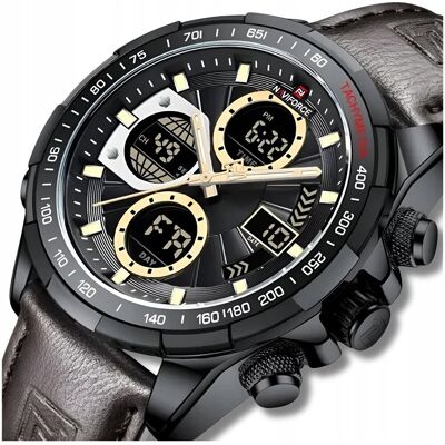 Naviforce Zegarek Męski Elegancki Klasyczny Skórzany Pasek Stoper Datownik Alarm Naviforce Zegarek Męski Elegancki Klasyczny Skórzany Pasek Stoper Datownik Alarm