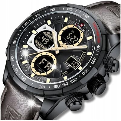 Naviforce Zegarek Męski Elegancki Klasyczny Skórzany Pasek Stoper Datownik Alarm Naviforce Zegarek Męski Elegancki Klasyczny Skórzany Pasek Stoper Datownik Alarm