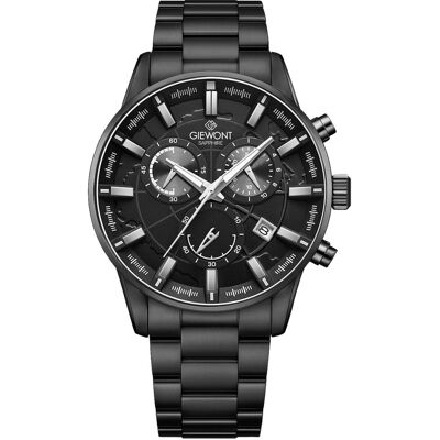 Zegarek Męski Giewont Chronograph Sapphire Czarny GW4580-B1 Zegarek Męski Giewont Chronograph Sapphire Czarny GW4580-B1