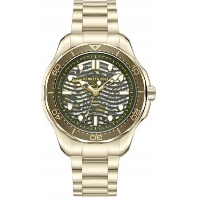 Zegarek Męski Kenneth Cole Kcwgl2220905 Złoty Sportowy Skeleton Zegarek Męski Kenneth Cole Kcwgl2220905 Złoty Sportowy Skeleton