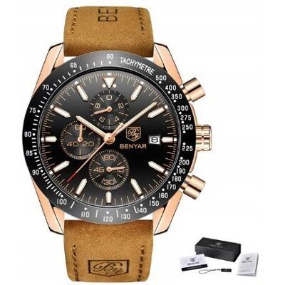 TMZEGARKI Zegarek Męski Klasyczny Benyar Chronograf +Pudełko TMZEGARKI Zegarek Męski Klasyczny Benyar Chronograf +Pudełko