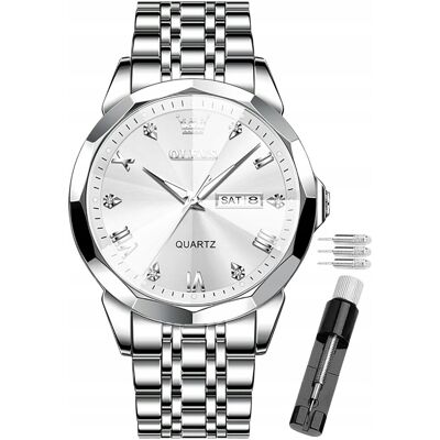 Inny producent Zegarek Męski Kwarcowy Stal Nierdzewna Chrono Data 41Mm Wodoodporny 3Atm Inny producent Zegarek Męski Kwarcowy Stal Nierdzewna Chrono Data 41Mm Wodoodporny 3Atm