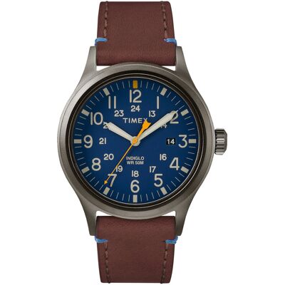 Zegarek męski na brązowym pasku TIMEX SCOUT TWF3C8080B2 wodoodporny czytelny z podświetleniem Zegarek męski na brązowym pasku TIMEX SCOUT TWF3C8080B2 wodoodporny czytelny z podświetleniem