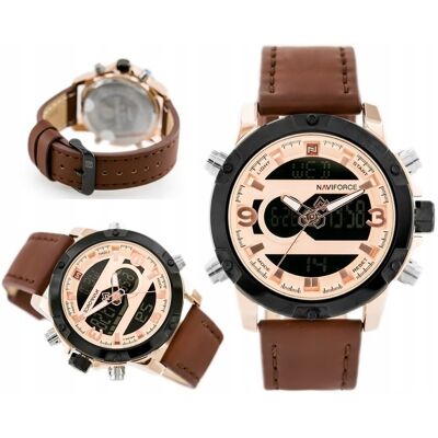 Zegarek Męski Naviforce - Nf9097 - Brown/rosegold + Grawer Zegarek Męski Naviforce - Nf9097 - Brown/rosegold + Grawer