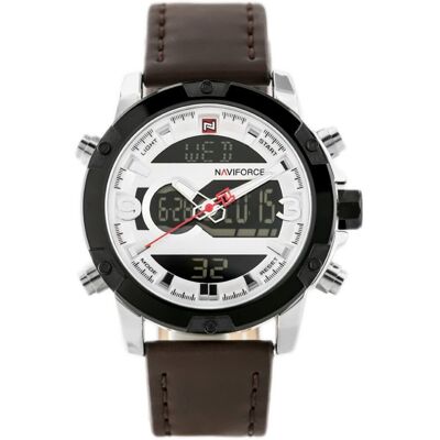 ZEGAREK MĘSKI NAVIFORCE - NF9097 (zn043a) - brown/silver ZEGAREK MĘSKI NAVIFORCE - NF9097 (zn043a) - brown/silver