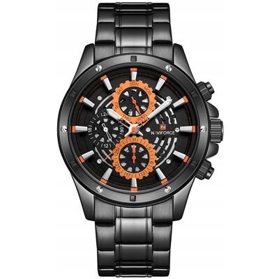 Zegarek Męski Naviforce - Nf9149 Black / Orange + Box + Grawer Zegarek Męski Naviforce - Nf9149 Black / Orange + Box + Grawer