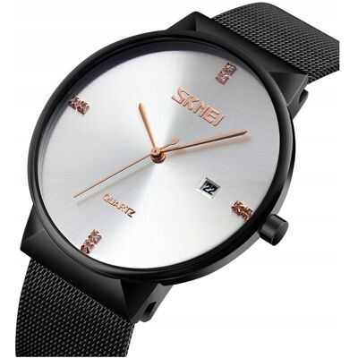 Zegarek męski SKMEI 9164 analog bransoleta mesh czarny Zegarek męski SKMEI 9164 analog bransoleta mesh czarny