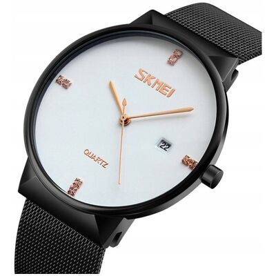 Zegarek męski / SKMEI / analog / bransoleta mesh / czarny / czytelna tarcza Zegarek męski / SKMEI / analog / bransoleta mesh / czarny / czytelna tarcza
