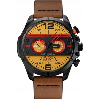 Zegarek męski SKMEI analog pasek brąz czarny kj1 Zegarek męski SKMEI analog pasek brąz czarny kj1