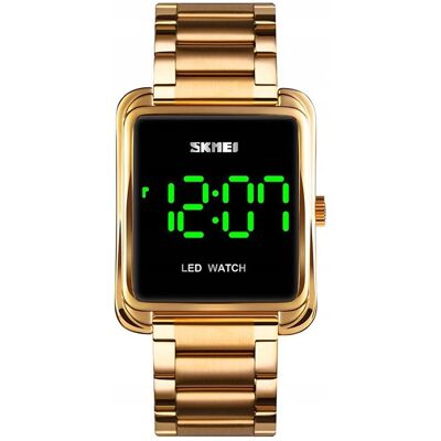 Zegarek męski / SKMEI / LED / bransoleta / czarny / złoty Zegarek męski / SKMEI / LED / bransoleta / czarny / złoty