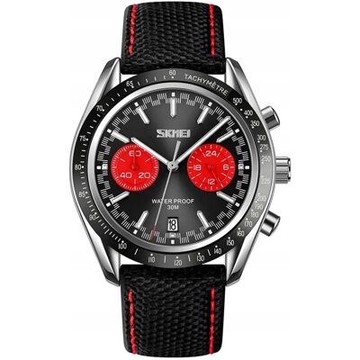 Zegarek męski SKMEI pasek skóra chronograf Zegarek męski SKMEI pasek skóra chronograf