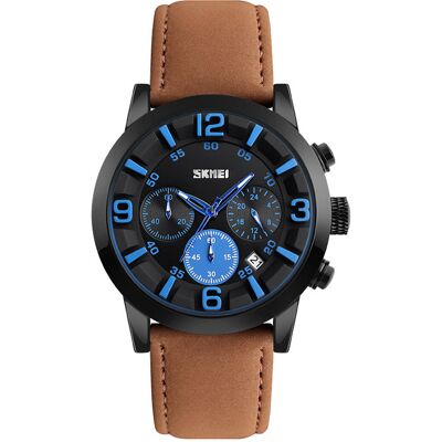 Zegarek męski SKMEI pasek skóra chronograf data Zegarek męski SKMEI pasek skóra chronograf data