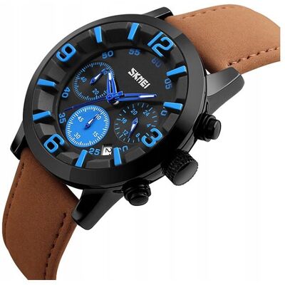 Zegarek męski SKMEI pasek skóra chronograf nr14 Zegarek męski SKMEI pasek skóra chronograf nr14