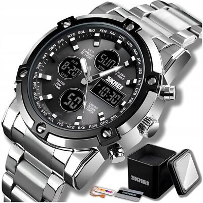 SKMEI Zegarek Męski Sportowy Cyfrowy Modny Stoper Datownik Alarm Led + Pudełko SKMEI Zegarek Męski Sportowy Cyfrowy Modny Stoper Datownik Alarm Led + Pudełko