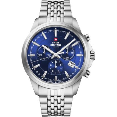 SWISS MILITARY CHRONO Zegarek Męski Swiss Military by Chrono SM34107.03 srebrny SWISS MILITARY CHRONO Zegarek Męski Swiss Military by Chrono SM34107.03 srebrny