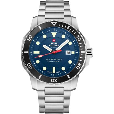 Inny producent Zegarek Męski Swiss Military by Chrono SMS34102.02 srebrny Inny producent Zegarek Męski Swiss Military by Chrono SMS34102.02 srebrny