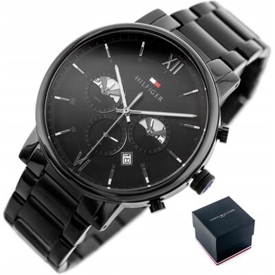 ZEGAREK MĘSKI TOMMY HILFIGER 1710410 EVAN + GRAWER stalowy chronograf ZEGAREK MĘSKI TOMMY HILFIGER 1710410 EVAN + GRAWER stalowy chronograf
