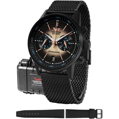 Zegarek Męski Vostok Europe VK64-560C691-SET czarny Zegarek Męski Vostok Europe VK64-560C691-SET czarny