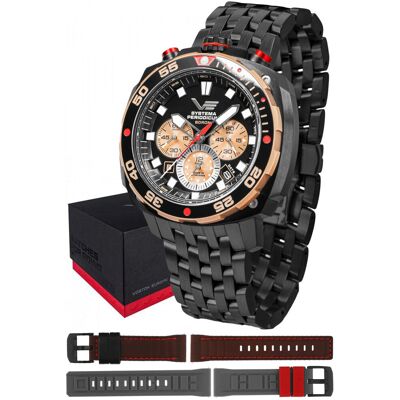 Zegarek Męski Vostok Europe VK67-650E721B czarny Zegarek Męski Vostok Europe VK67-650E721B czarny