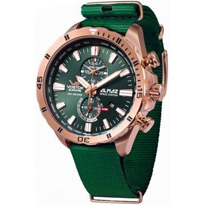 Zegarek Męski Vostok Europe YM8J-320B656N zielony Zegarek Męski Vostok Europe YM8J-320B656N zielony