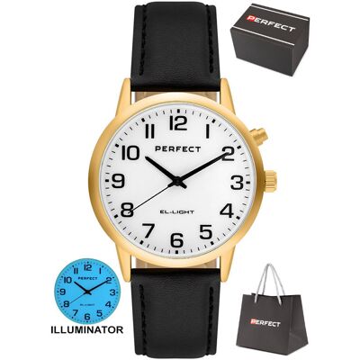 Zegarek Perfect EL001W-04 męski klasyczny podświetlany Zegarek Perfect EL001W-04 męski klasyczny podświetlany