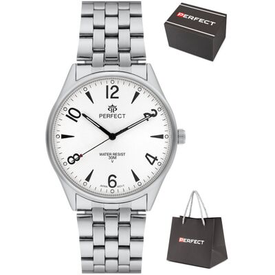 Zegarek Perfect M141-04 męski klasyczny czytelny 42 mm Zegarek Perfect M141-04 męski klasyczny czytelny 42 mm