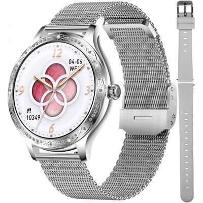 Zegarek Smartwatch Damski Hagen Hb23.111.1411 Srebrny Zegarek Smartwatch Damski Hagen Hb23.111.1411 Srebrny