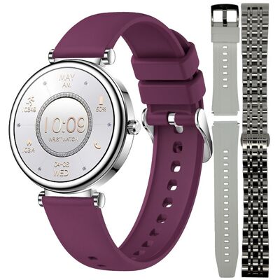 Zegarek Smartwatch Damski Hagen Hb40.211.5321.1211-Set Fioletowy Zegarek Smartwatch Damski Hagen Hb40.211.5321.1211-Set Fioletowy