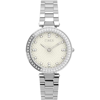 Zegarek Timex Tw2v45000 Damski Srebrny Kwarcowy Zegarek Timex Tw2v45000 Damski Srebrny Kwarcowy