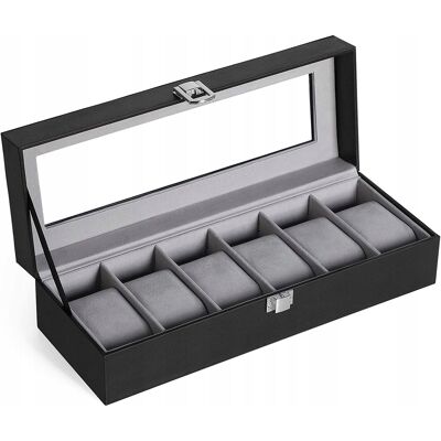 songmics Kasetka Organizer Na Zegarki 6 Przegródek songmics Kasetka Organizer Na Zegarki 6 Przegródek